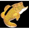 FISH PINS BASS FISH PIN GOLD-YELLOW 